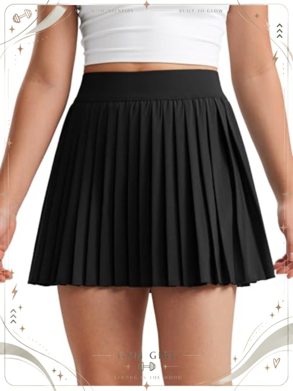 Girls Pleated Athletic Skort with Built-in Shorts & Pockets
